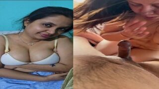 Image of Passionate bhabhi gives a seductive blowjob to her lover-Linkwallah.com